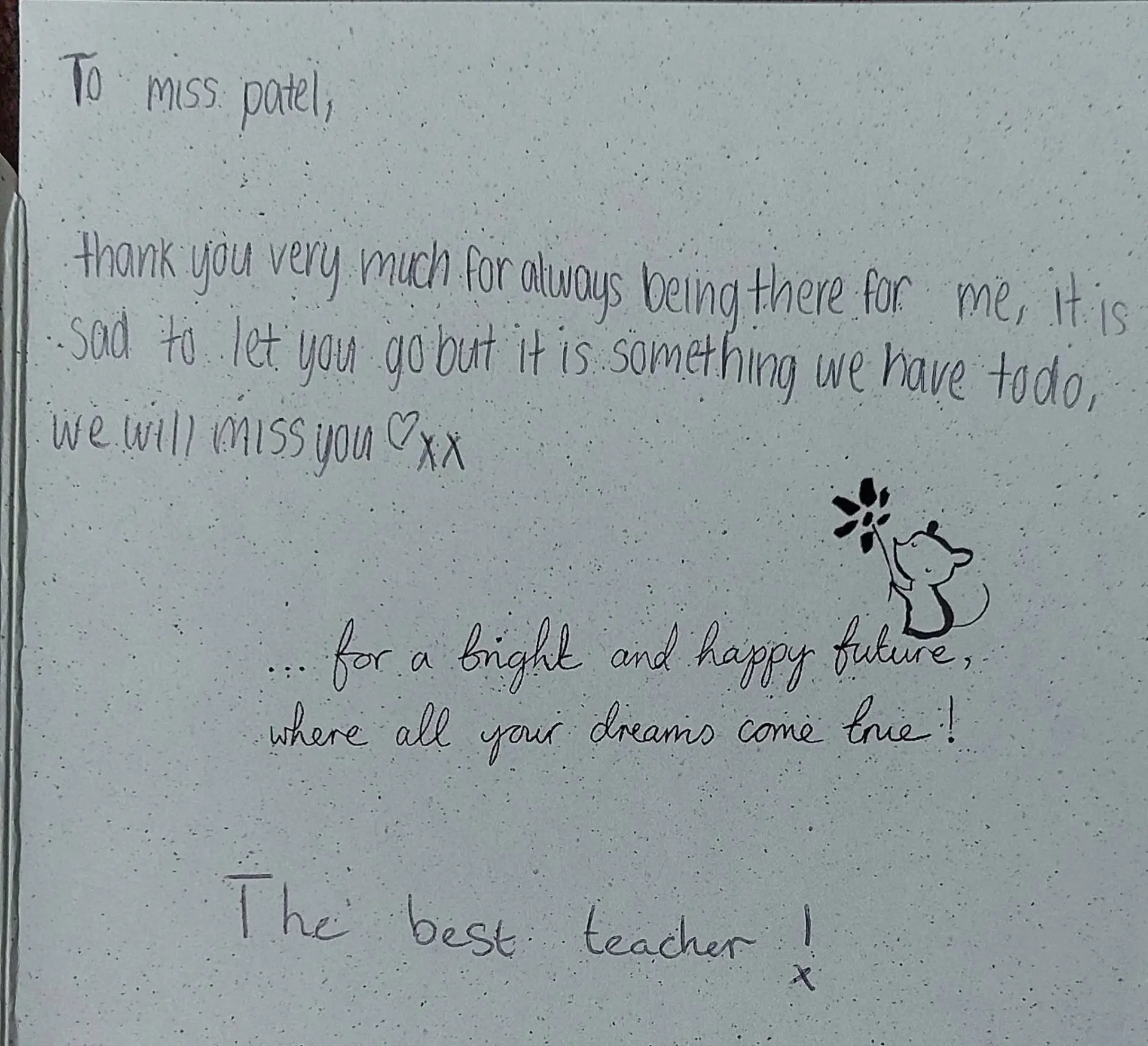 Handwritten thank you card from a maths student to Tina Patel, Cheltenham maths tutor (10 of 19)