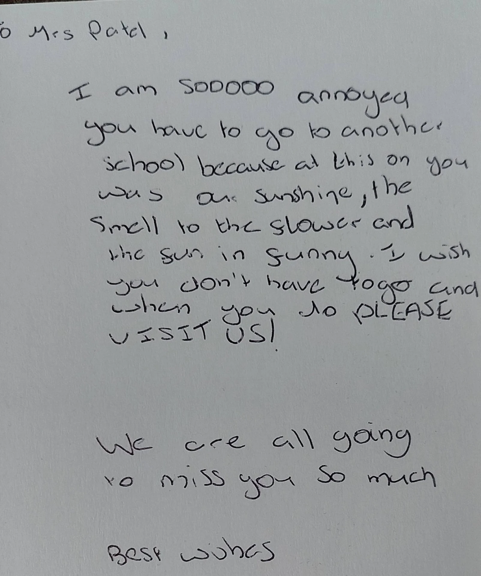 Handwritten thank you card from a maths student to Tina Patel, Cheltenham maths tutor (9 of 19)